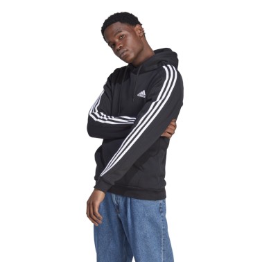 adidas Sportswear ESSENTIALS FLEECE 3-STRIPES HOODIE Μαύρο 