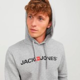 JACK & JONES JJECORP OLD LOGO SWEAT HOOD NOOS 12137054-2779031 Grey Image 1