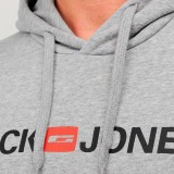 JACK & JONES JJECORP OLD LOGO SWEAT HOOD NOOS 12137054-2779031 Grey Image 2