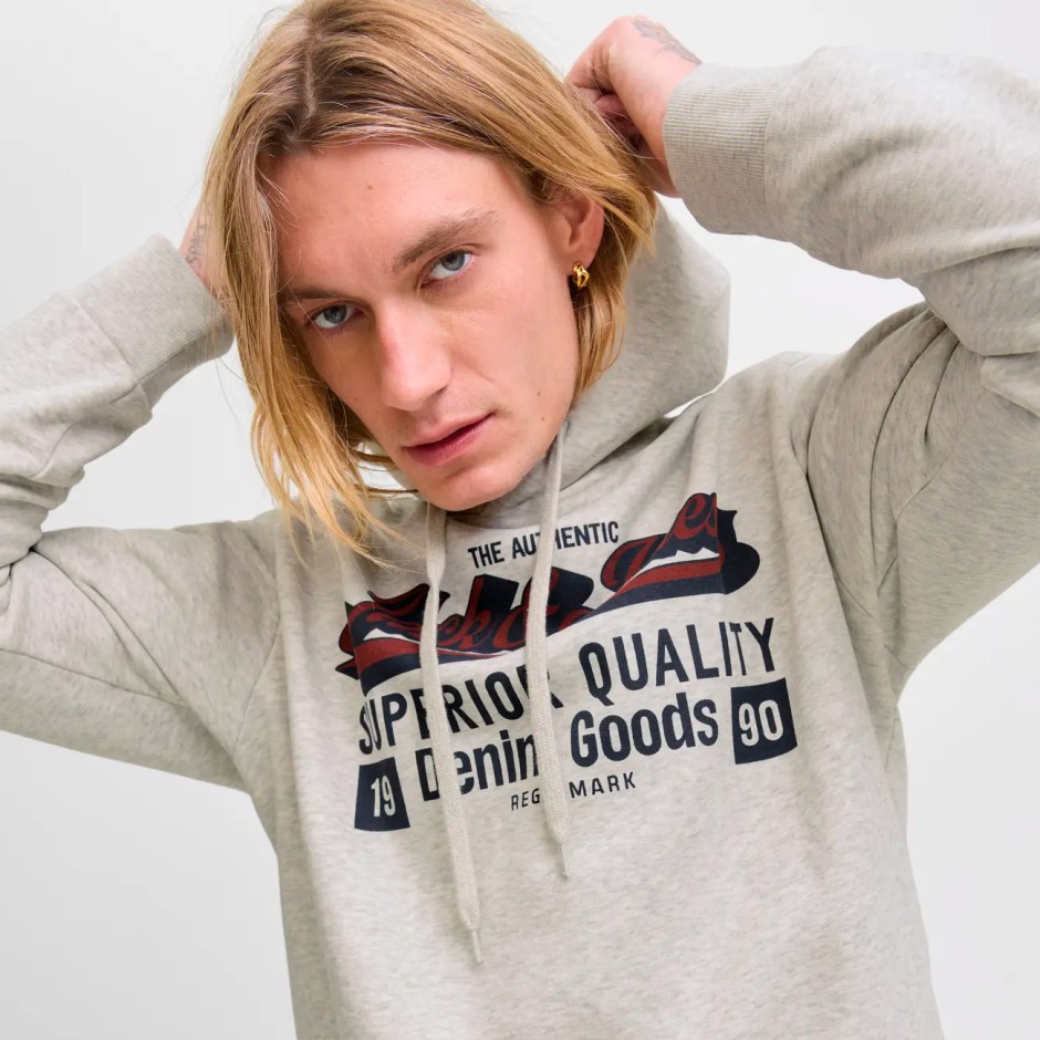JACK & JONES JJELOGO SWEAT HOOD 2 COL 25/26 NOOS 12279649-4783780 White