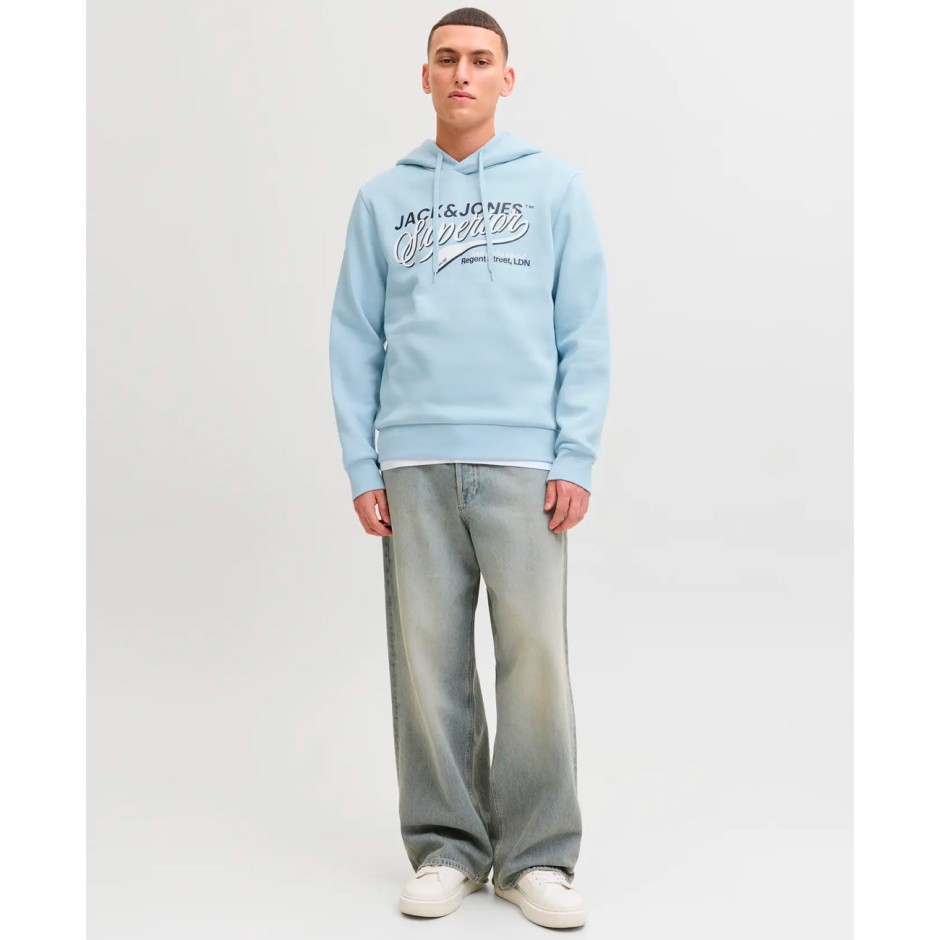 JACK & JONES JJELOGO SWEAT HOOD 2 COL 25/26 NOOS 12279649-4913960 Siel
