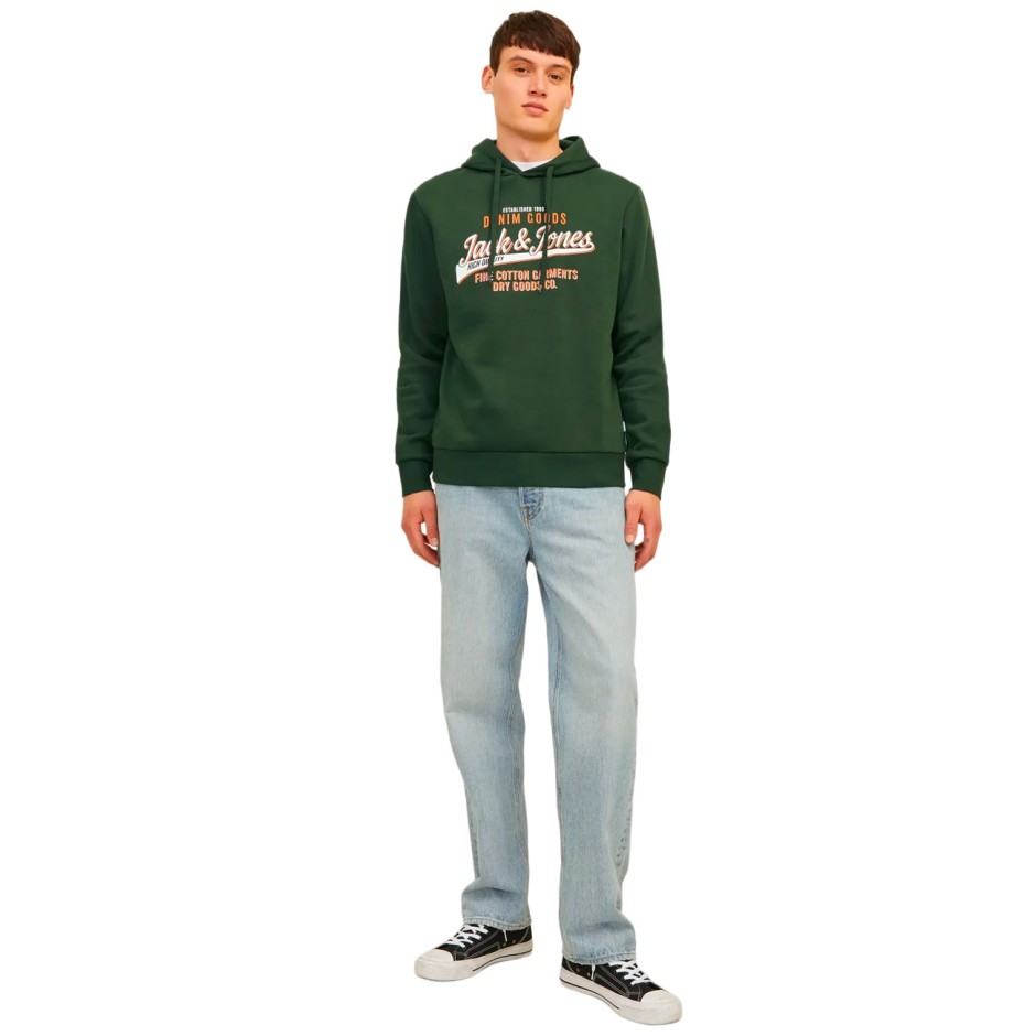 JACK & JONES JJELOGO SWEAT HOOD 2 COL 24/25 NOOS 12255617-4517288 Green