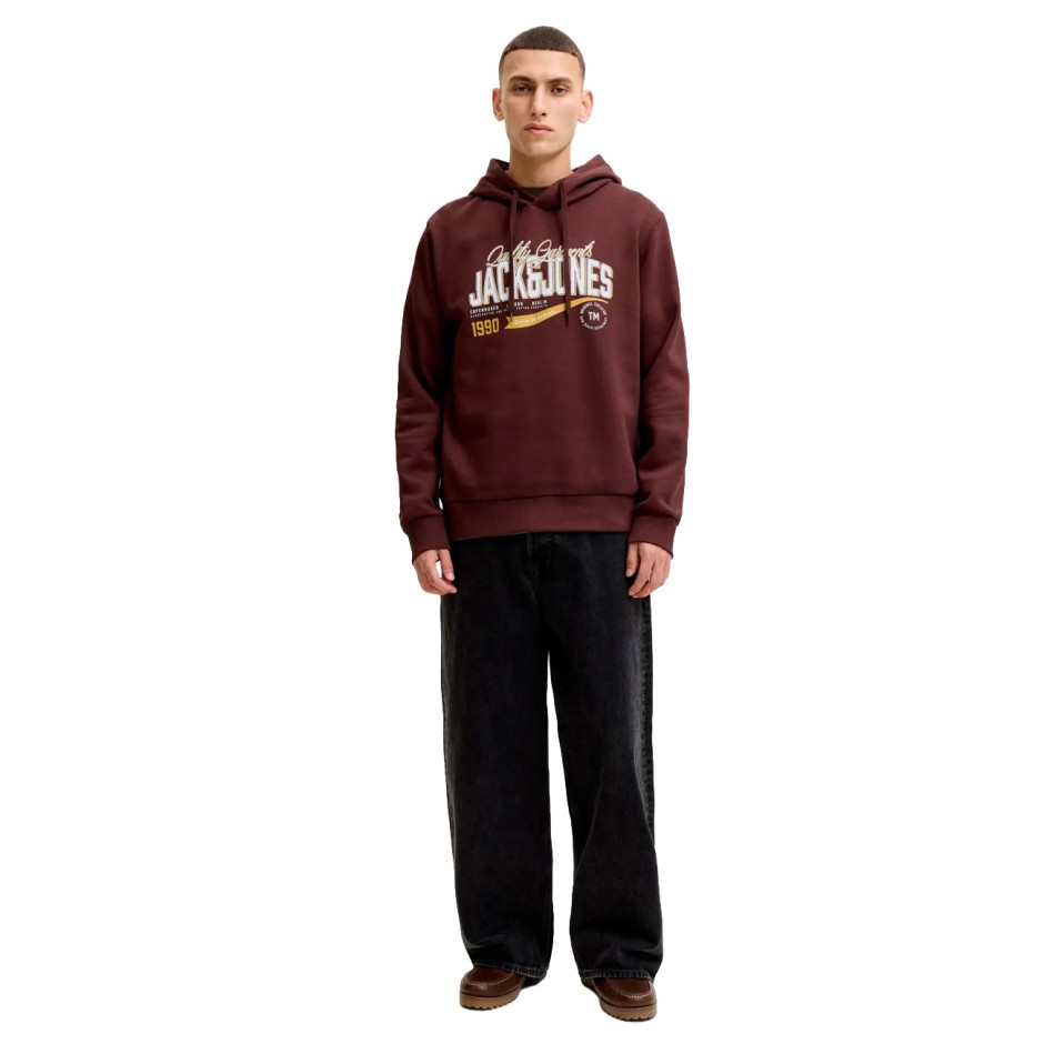 JACK & JONES JJELOGO SWEAT HOOD 2 COL AW SN 12299467-5034182 Καφέ
