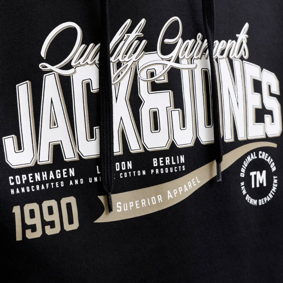 JACK & JONES JJELOGO SWEAT HOOD 2 COL AW SN 12299467-5034180 Μαύρο