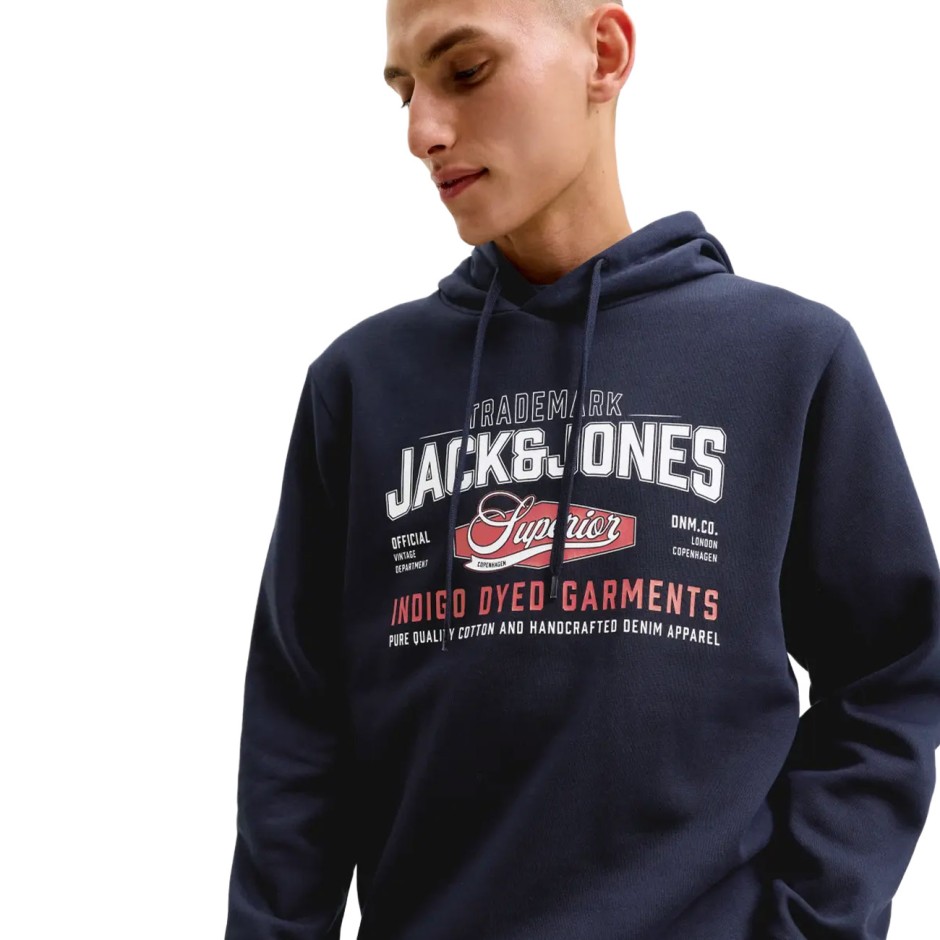 JACK & JONES JJELOGO SWEAT HOOD 2 COL AW SN 12299467-5034177 Μπλε