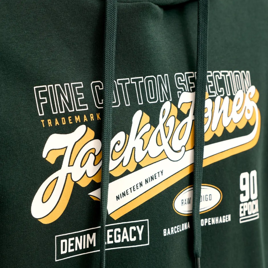JACK & JONES JJELOGO SWEAT HOOD 2 COL AW SN 12299467-5034185 Πράσινο