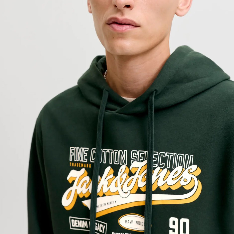 JACK & JONES JJELOGO SWEAT HOOD 2 COL AW SN 12299467-5034185 Πράσινο