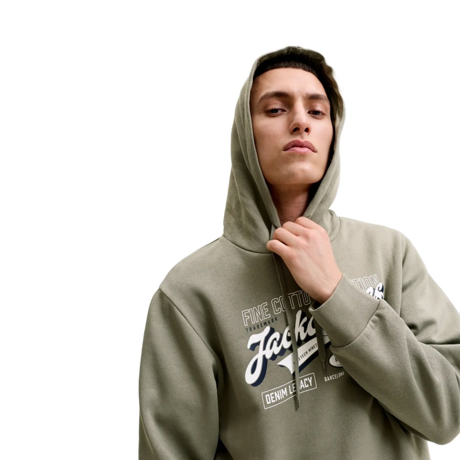 JACK & JONES JJELOGO SWEAT HOOD 2 COL AW SN 12299467-5034188 Ανθρακί