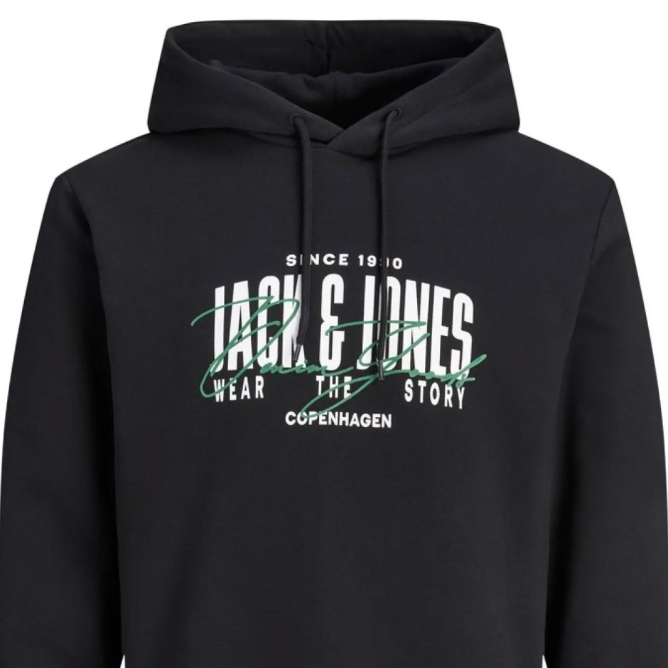 JACK & JONES JJAERO SWEAT HOOD 12298491-5024830 Μαύρο