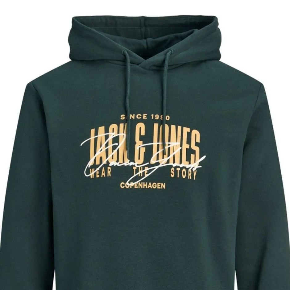 JACK & JONES JJAERO SWEAT HOOD 12298491-5024831 Πράσινο