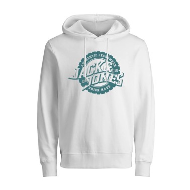 JACK & JONES JPRBLUBARON SWEAT HOOD FST 12288087-WHITE White