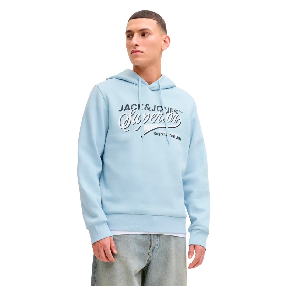 JACK & JONES JJELOGO SWEAT HOOD 2 COL 25/26 NOOS 12279649-4913960 Siel