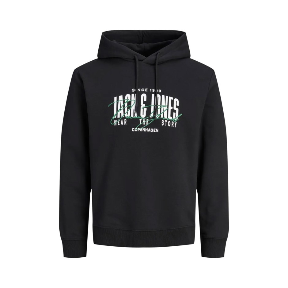 JACK & JONES JJAERO SWEAT HOOD 12298491-5024830 Μαύρο