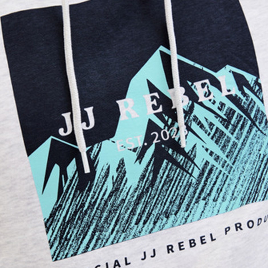 JJ REBEL RAVEN SWEAT HOOD 12266380-WHITE MELANGE White