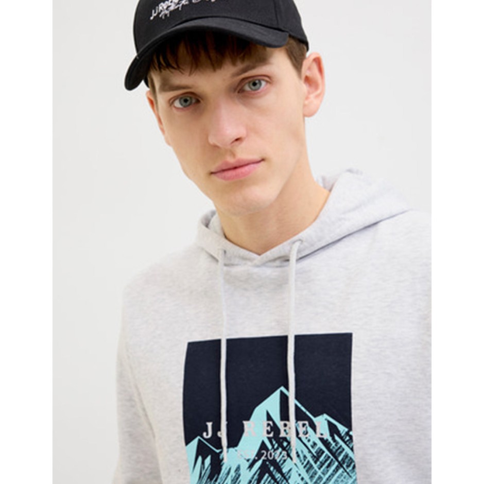 JJ REBEL RAVEN SWEAT HOOD 12266380-WHITE MELANGE White