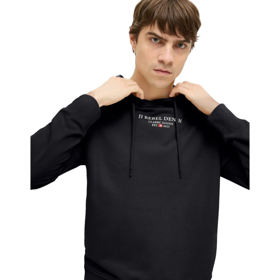 JJ REBEL JEANS PRINT SWEAT HOOD SN 12268879-BLACK Black