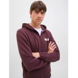 JJ REBEL JREBRAKIM SWEAT ZIP HOOD 12279424-VINEYARD WINE Βordeaux Image 0