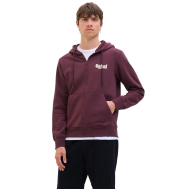 JJ REBEL JREBRAKIM SWEAT ZIP HOOD 12279424-VINEYARD WINE Βordeaux