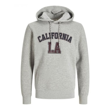JJ REBEL JREBOWEN SWEAT HOOD 12266368-LIGHT GREY MELANGE Grey