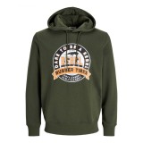 JJ REBEL JREBCASPER SWEAT HOOD 12266364-KOMBU GREEN OLIVE Image 