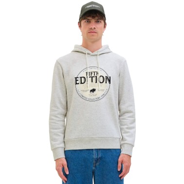 JJ REBEL JREBLASSE SWEAT HOOD 12279395-WHITE MELANGE White