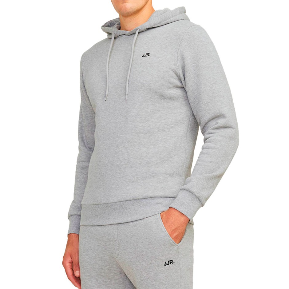 JJ REBEL  LOGO SWEAT HOOD 12263852-LIGHT GREY MELANGE Grey