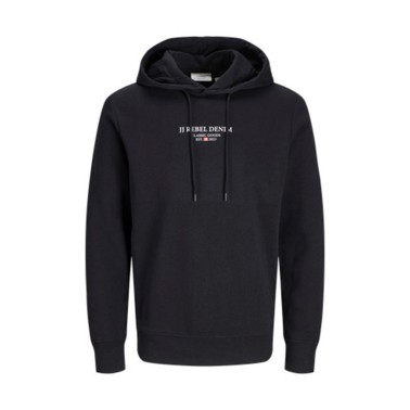 JJ REBEL JEANS PRINT SWEAT HOOD SN 12268879-BLACK Μαύρο