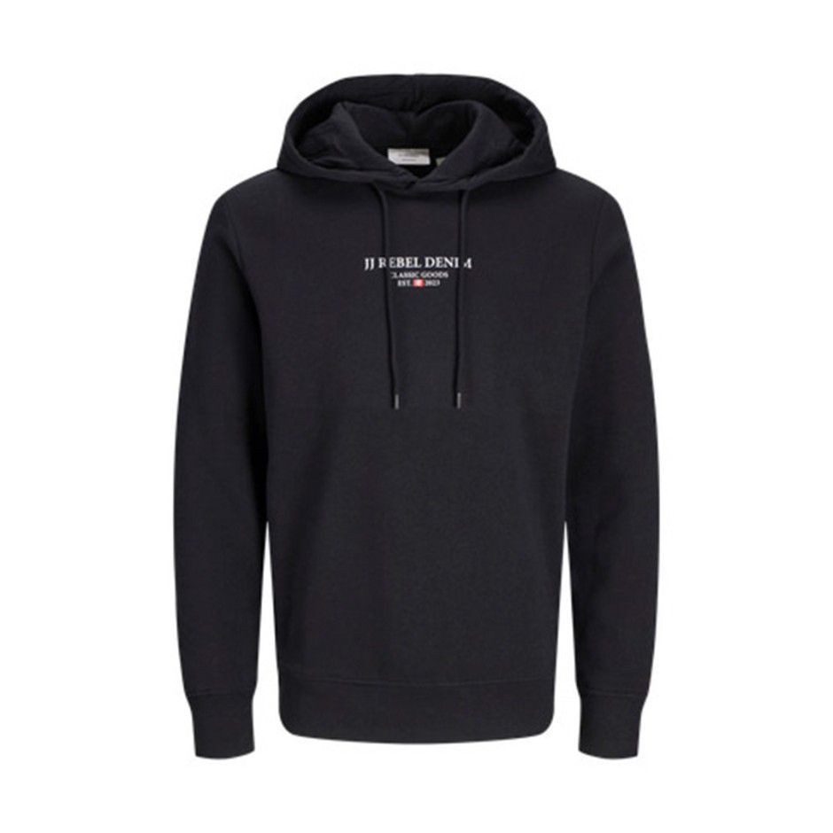 JJ REBEL JEANS PRINT SWEAT HOOD SN 12268879-BLACK Μαύρο