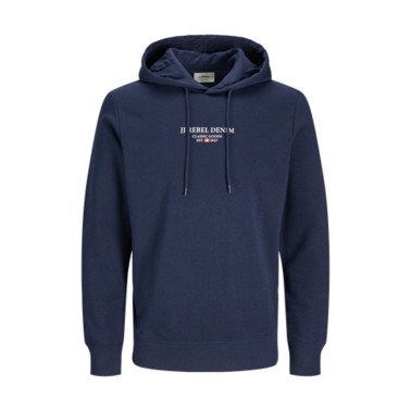 JJ REBEL JEANS PRINT SWEAT HOOD SN 12268879-SKY CAPTAIN Μπλε