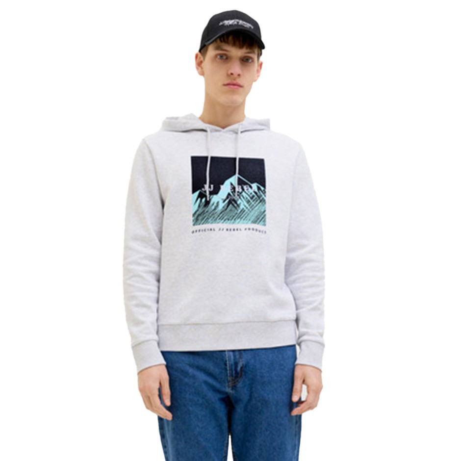 JJ REBEL RAVEN SWEAT HOOD 12266380-WHITE MELANGE White