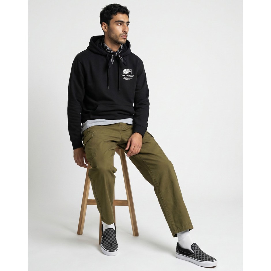 Men's Hoodie Black - Vans Stacked Hi 