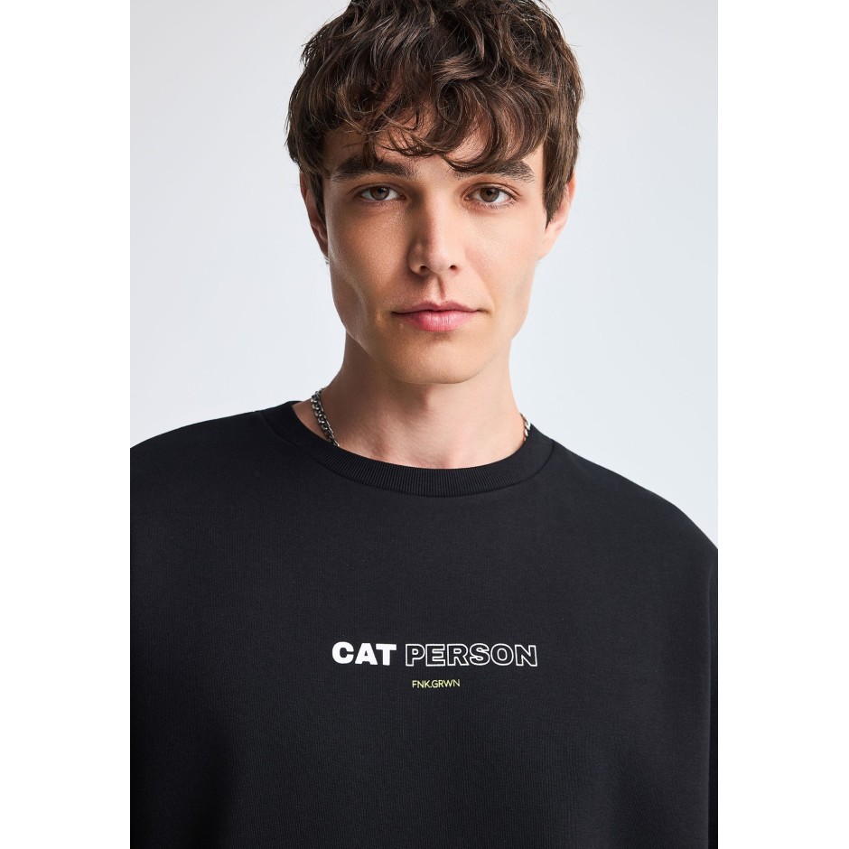 Unisex Sweatshirt Black - GRWN Cat Person