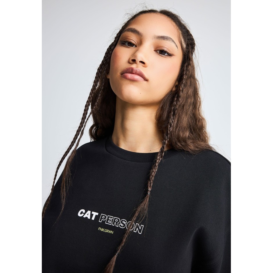 Unisex Sweatshirt Black - GRWN Cat Person