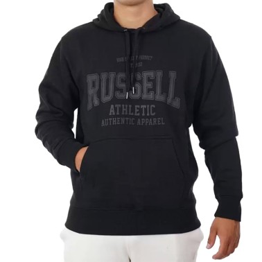 Russell Athletic Μαύρο - Ανδρική Μπλούζα Φούτερ Με Κουκούλα