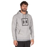 UNDER ARMOUR RIVAL FLEECE BOX LOGO HOODIE 1329745-035 Grey Image 