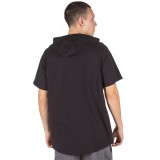 UNDER ARMOUR MEN'S PROJECT ROCK CHARGED COTTON® SHORT SLEEVE HOODIE 1351525-001 Black Image 0