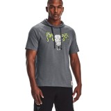 UNDER ARMOUR PROJECT ROCK CHARGED COTTON® MEN'S SHORT SLEEVE HOODIE 1361719-012 Black Image 