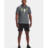UNDER ARMOUR PROJECT ROCK CHARGED COTTON® MEN'S SHORT SLEEVE HOODIE 1361719-012 Black Image 3