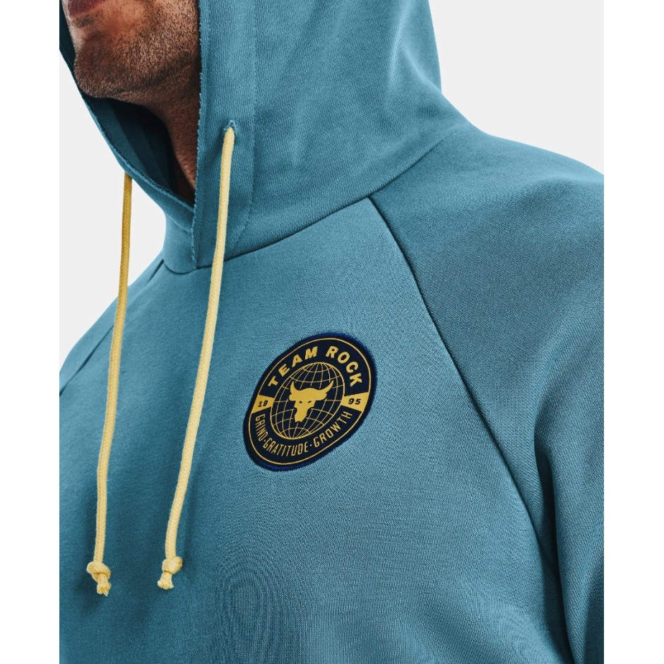 UNDER ARMOUR PROJECT ROCK HEAVYWEIGHT TERRY HOODIE 1370453-416 Πετρόλ