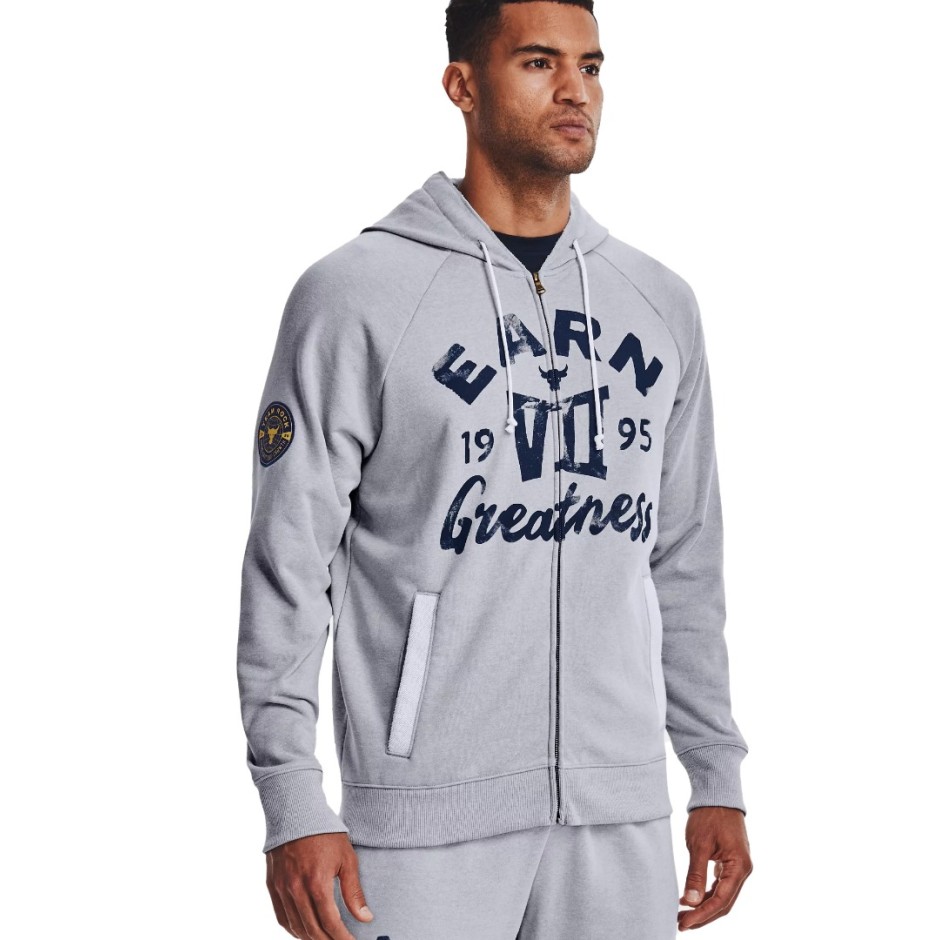 UNDER ARMOUR PROJECT ROCK HEAVYWEIGHT TERRY FULL-ZIP 1370456-011 Γκρί