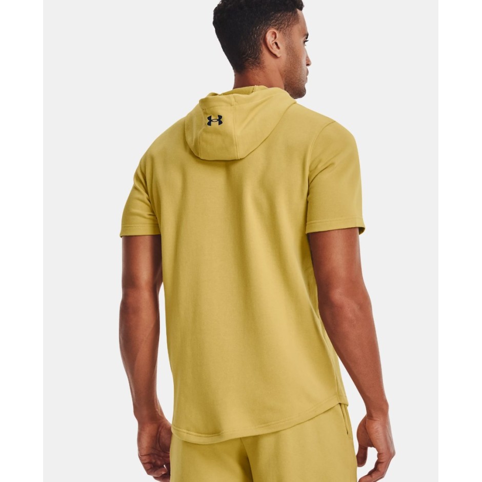 UNDER ARMOUR PROJECT ROCK TERRY SHORT SLEEVE HOODIE 1370465-760 Yellow