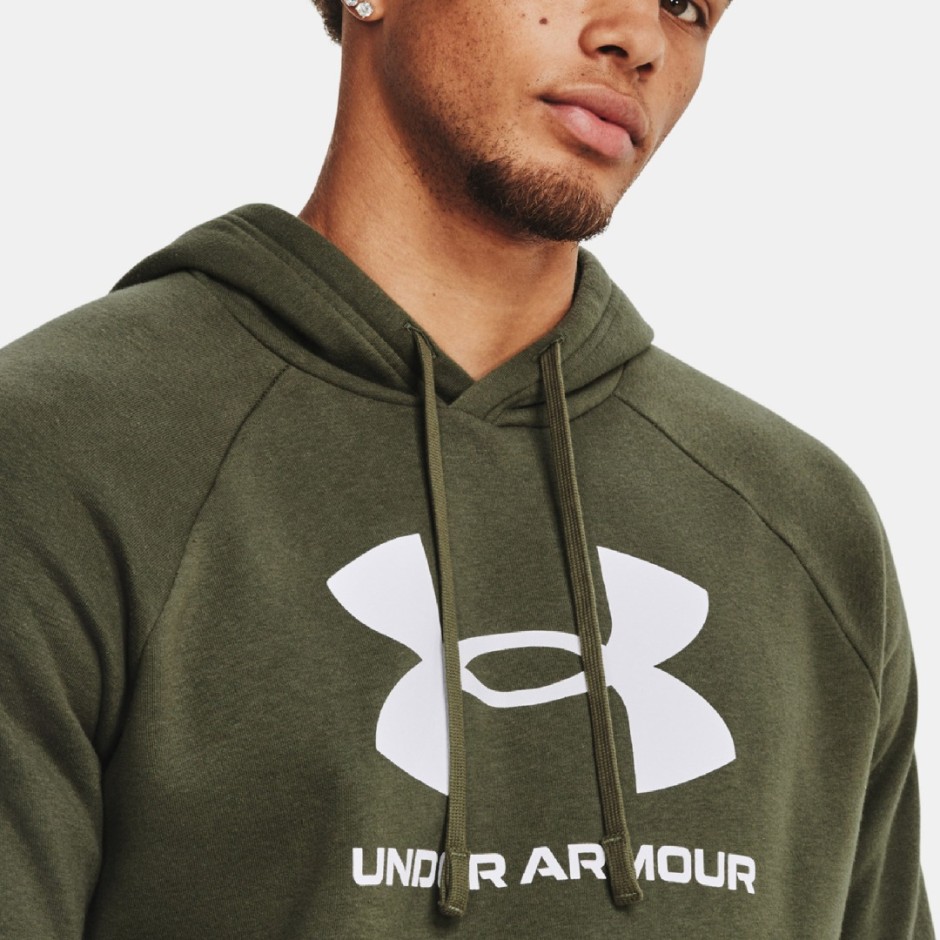 Ανδρικό Φούτερ Με Κουκούλα Χακί - Under Armour Rival Fleece Logo 