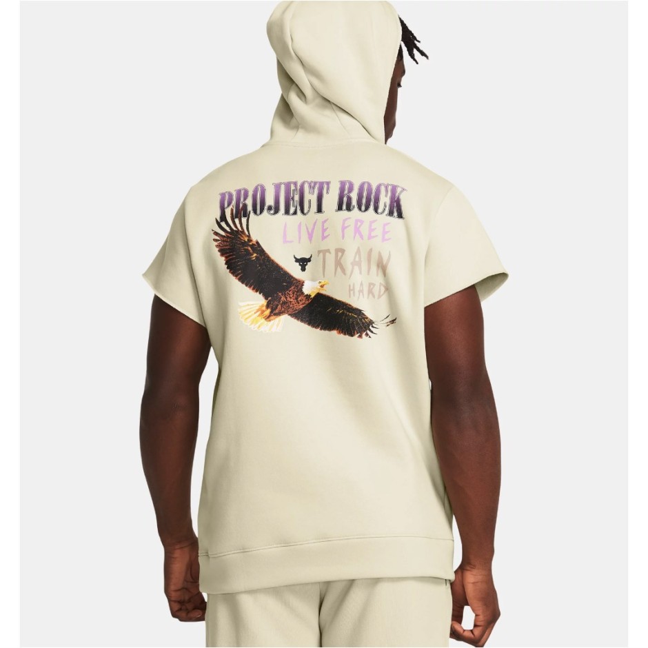 UNDER ARMOUR PJT RCK Q1 SS ESS FLEECE HDY 1383209-273 Ecru