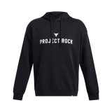 UNDER ARMOUR PROJECT ROCK ICON FLEECE HOODY 1386882-001 Black Image 2