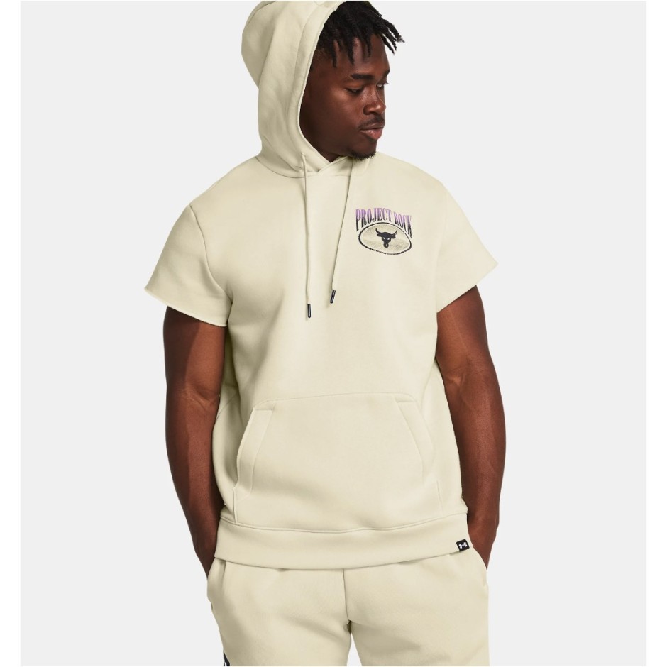 UNDER ARMOUR PJT RCK Q1 SS ESS FLEECE HDY 1383209-273 Ecru