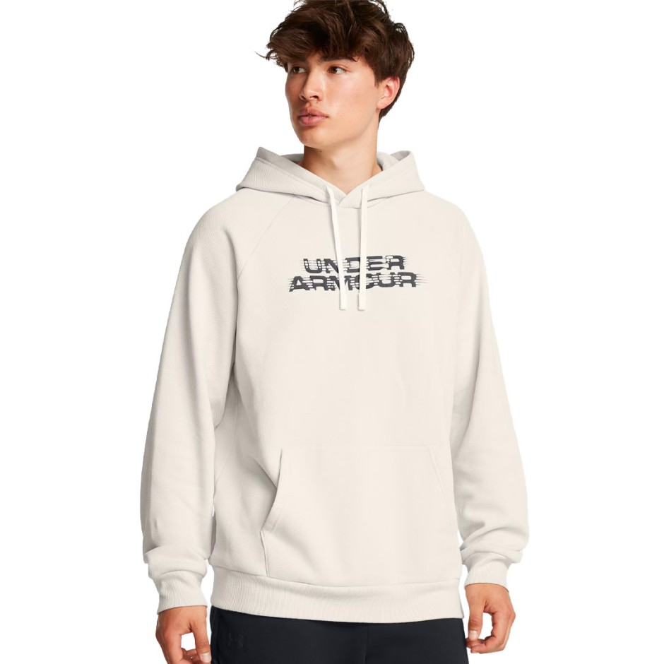 UNDER ARMOUR RIVAL FLC TXTR CG HOODIE 1389428-110 Ecru