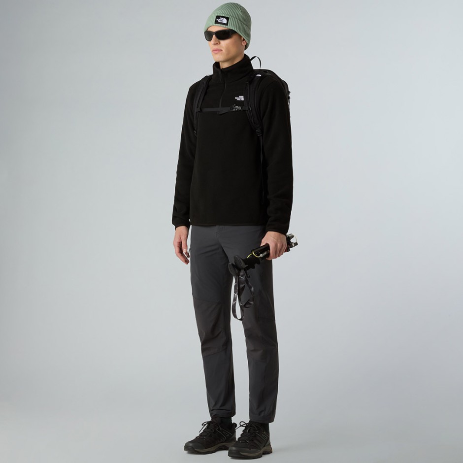 Ανδρική Μακρυμάνικη Μπλούζα Μαύρη - The North Face Glacier 1/4 Zip Fleece