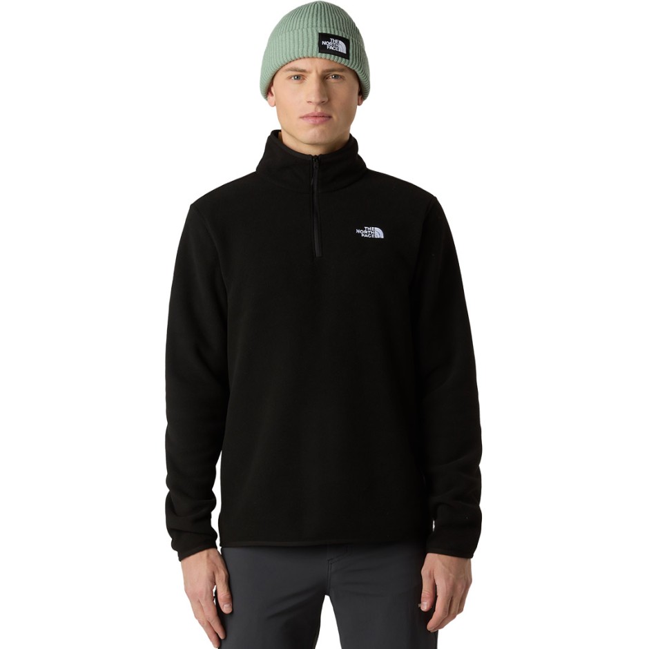 Ανδρική Μακρυμάνικη Μπλούζα Μαύρη - The North Face Glacier 1/4 Zip Fleece