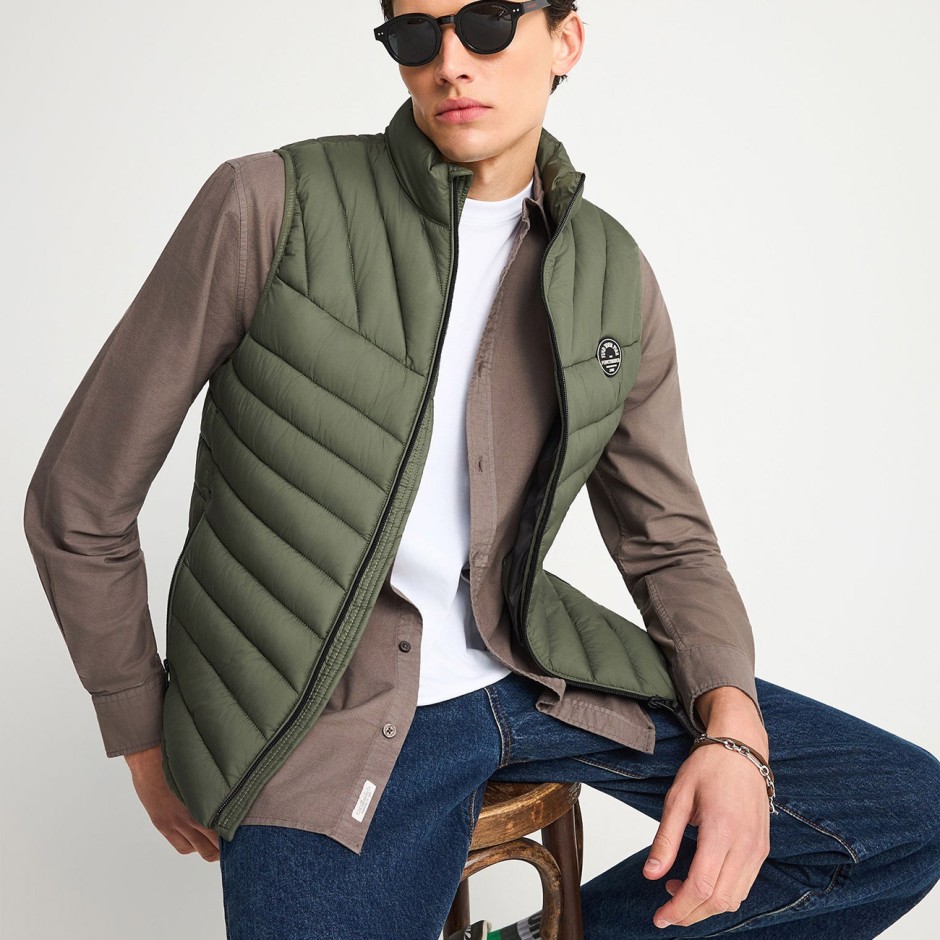 Ανδρικό Αμάνικο Μπουφάν Χακί - Funky Buddha