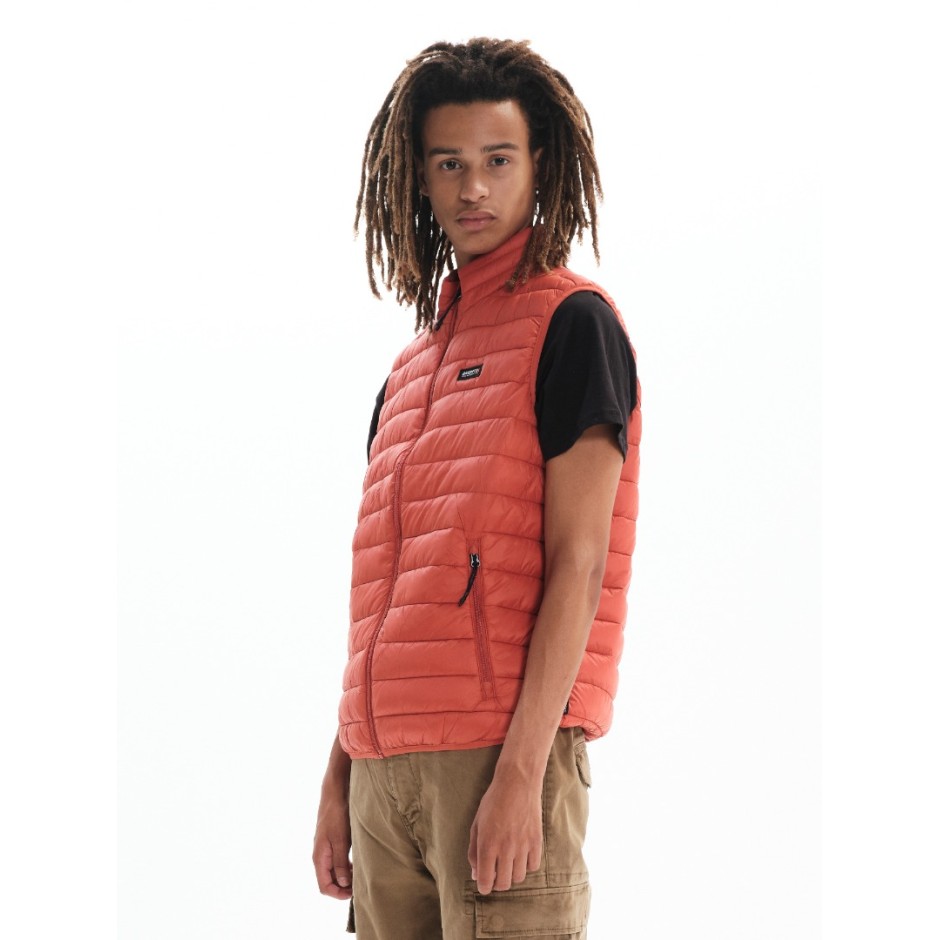 BASEHIT MEN'S PUFFER VEST JACKET 201.BM10.141-NL BURNT ORANGE Orange